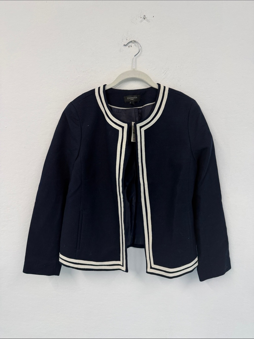 Talbots Open Front Nautical Blazer. New
